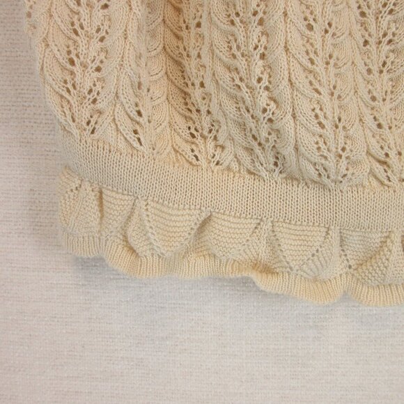 Guess Women's Lace Knit Peasant Top Size M Cream Crochet - Picture 10 of 14